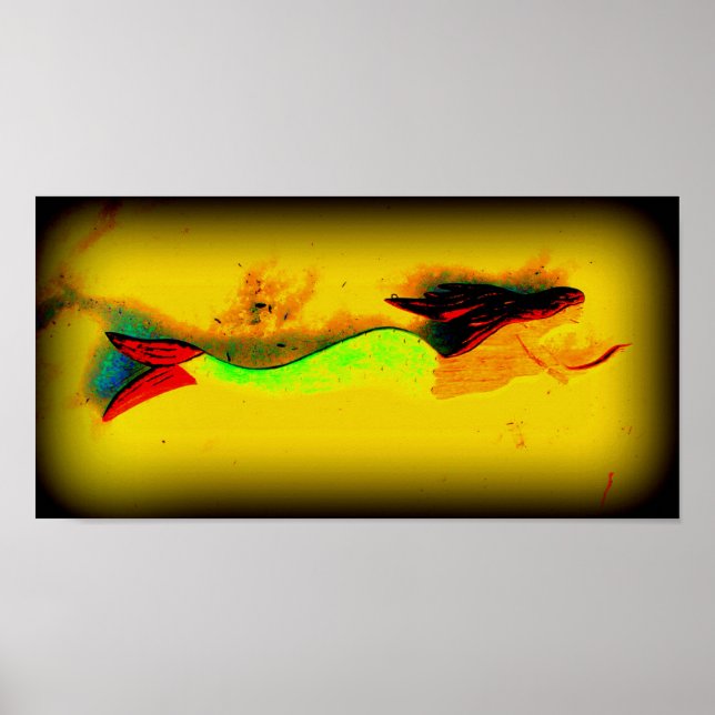 simmande sjöjungfru poster (Framsidan)