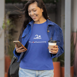 simmare med kärlek Swimming-bildtext T Shirt