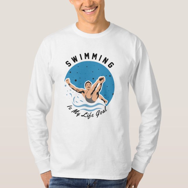 simmare - Simning är mitt livs mål T Shirt (Framsida)