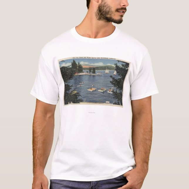 Simmare som tycker om flöten & sportar t-shirt (Framsida)