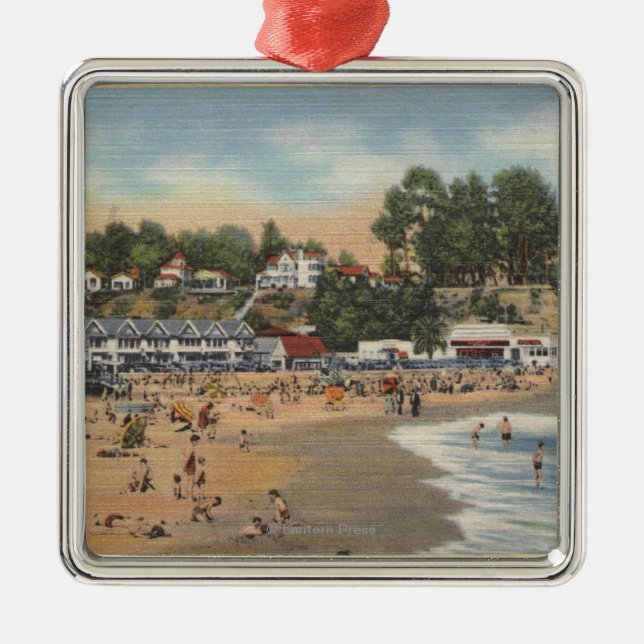 Simmare & Sunbathers på stranden Julgransprydnad Metall (Framsidan)