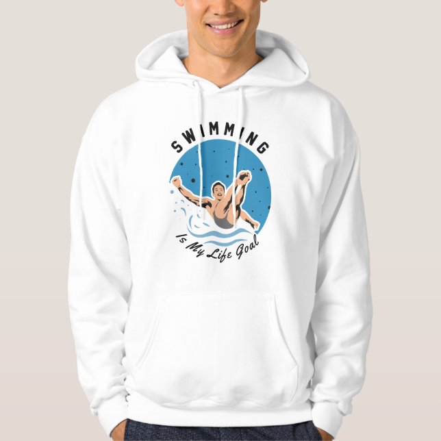 simmare - Swimming är mitt livsmål Hoodie (Framsida)