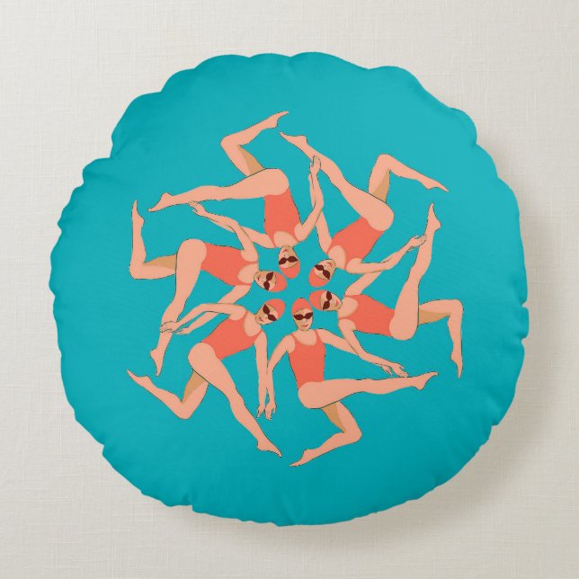 Simmare - synkroniserad simning rund kudde (Framsidan)