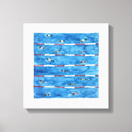 Simmare under varmkörning i vattenfärg canvastryck