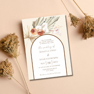 Simme Bohemian Pampas Grass Boho Bröllop Inbjudningar