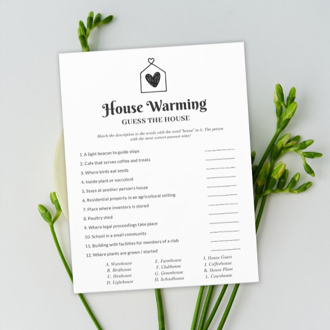 Simme Heart House Warming Party Game (Simple Sweet Heart House Warming Party Game)