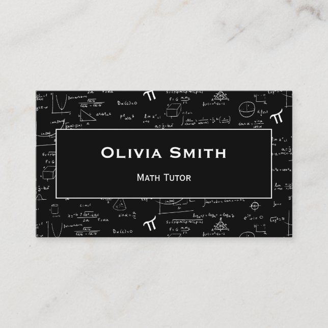 Simme Tutor Lärare Formula Mönster Visitkort (Framsida)