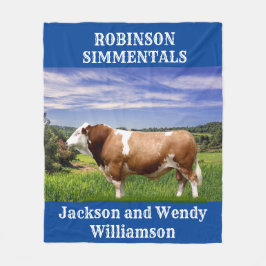 Simmental Bull in Pasture Fleecefilt