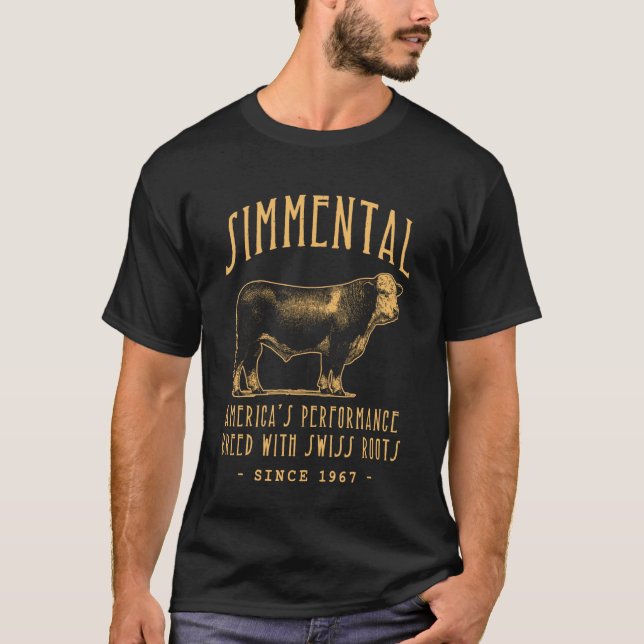 SIMMENTAL NÖTKRÄATURET RETRO DJUR DESIGN T SHIRT (Framsida)