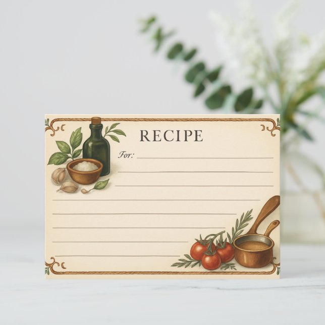 Simmering in Sicily Recipe Card (Stående Fram)