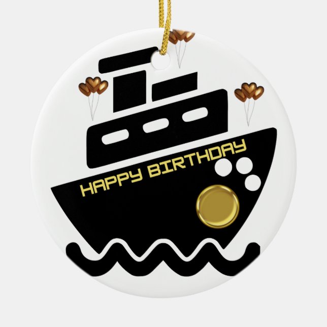 Simmi mode svartvit dorado lone-frakt julgransprydnad keramik (Framsidan)