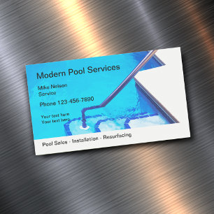 Simming Bassäng Service Modern Magnetiska Visitkort