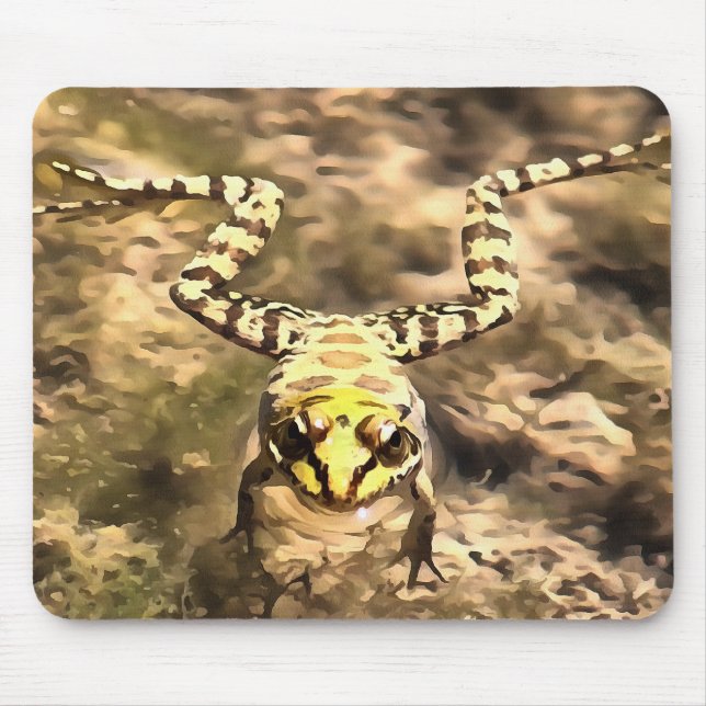 Simmning Frog nedsänkt i den fria floden Vatten Pa Musmatta (Framsidan)