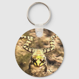 Simmning Frog nedsänkt i den fria floden Vatten Pa Nyckelring