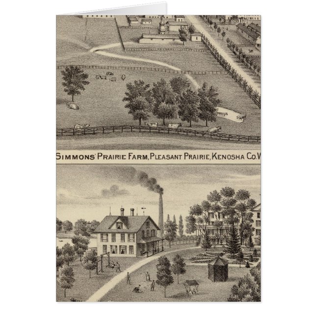 Simmon's Prairie Farm, Kenosha Vatten Cure Hälsningskort (Framsidan)