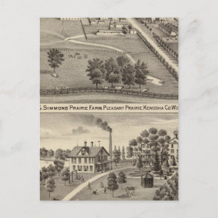 Simmon's Prairie Farm, Kenosha Vatten Cure Vykort