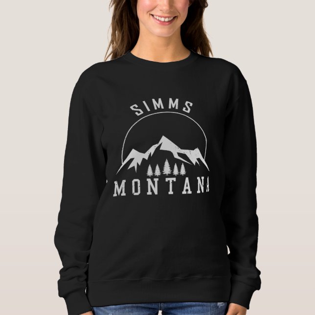 Simms Montana MT Fishing And Hiking  2 T Shirt (Framsida)