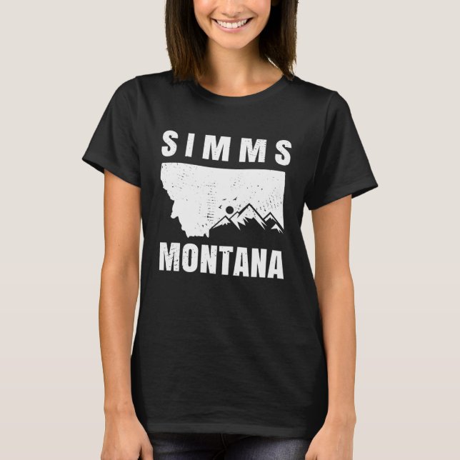 Simms Montana MT Fishing And Hiking T Shirt (Framsida)