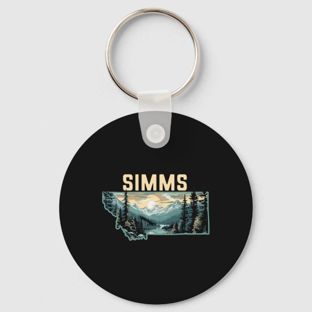 Simms Montana Outdoor Art Retro Hiking  Nyckelring (Framsida)