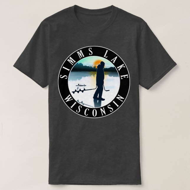 Simms Sjö Wisconsin Ice Fishing T Shirt (Design framsida)