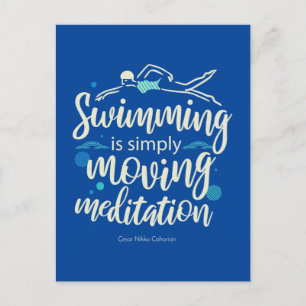 Simning är helt enkelt förflyttning meditation vykort