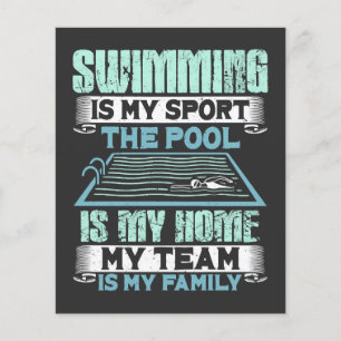 Simning Är Min Sport Poolen Är Mitt Hem Flygblad