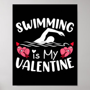 Simning Är Min Valentin Pojkar Flickor Sport Valen Poster