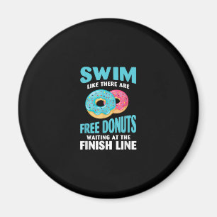 Simning av Älskare - Simma som Re är gratis donuts Magnet