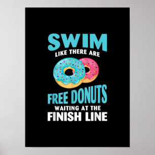 Simning av Älskare - Simma som Re är gratis donuts Poster