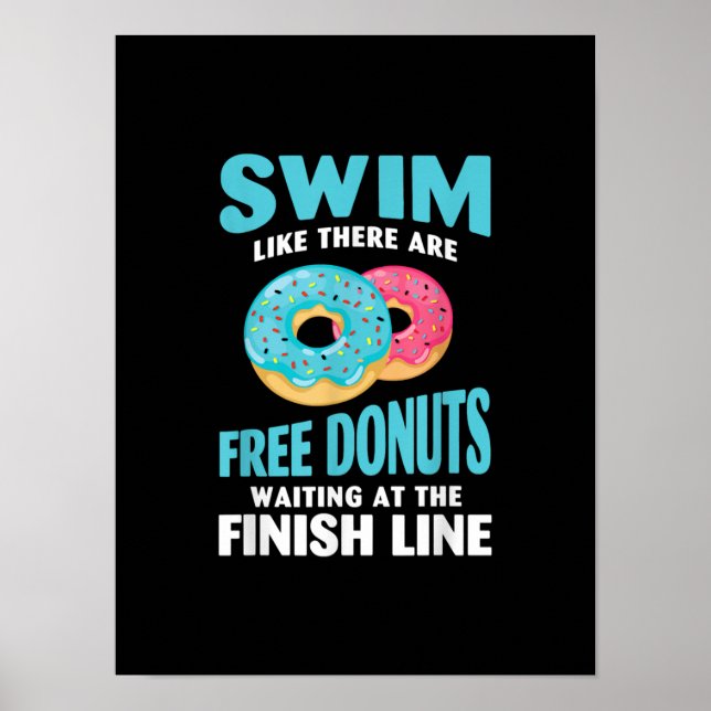 Simning av Älskare - Simma som Re är gratis donuts Poster (Framsidan)
