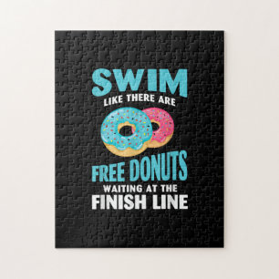 Simning av Älskare - Simma som Re är gratis donuts Pussel