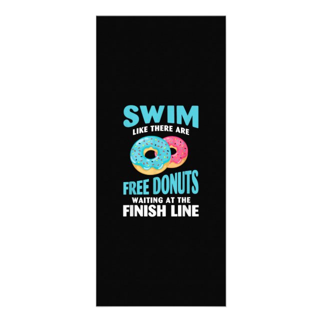 Simning av Älskare - Simma som Re är gratis donuts Reklamkort (Framsidan)