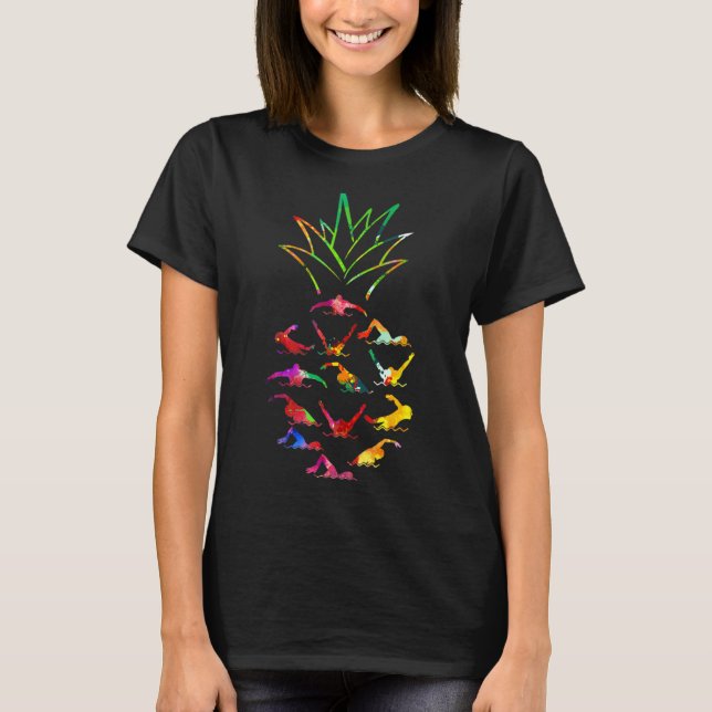 Simning av ananas Vattenfärgsimning T Shirt (Framsida)