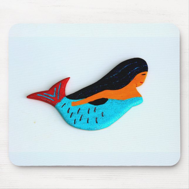 simning av blå sjöjungfru muspekad musmatta (Framsidan)