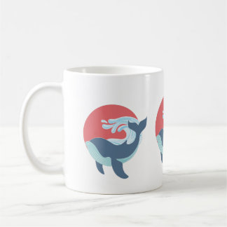 simning av blå val kaffemugg