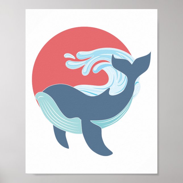 simning av blå val poster (Framsidan)