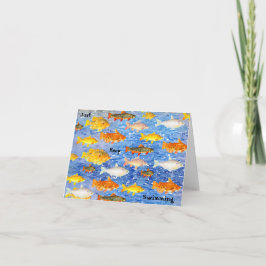 Simning av fiskanteckningskortet i Behålla Tack Kort