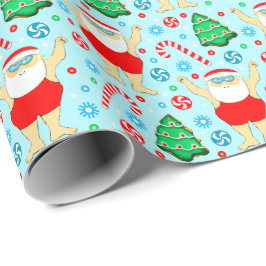 Simning av julgranens Helgdag Gift Wrapping Papper Presentpapper
