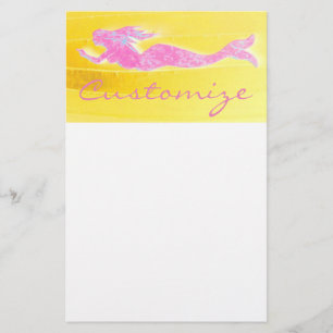 simning av rosa sjöjungfru brevpapper
