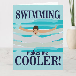 Simning Gör Mig Cooler Simmare Simning Hälsning Kort