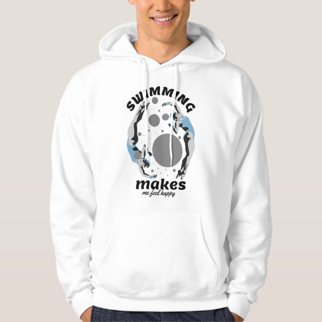 Simning Gör Mig Glad - Vattenälskare Hoodie (Framsida)