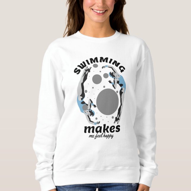 Simning Gör Mig Glad - Vattenälskare T Shirt (Framsida)
