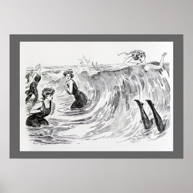 Simning i havet poster (Framsidan)
