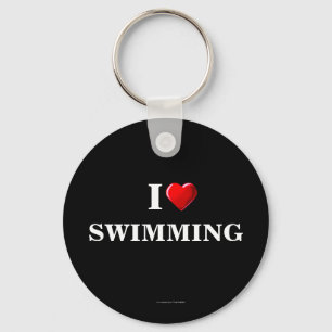 Simning: I Kärlek Swimming-nyckelkedjan Nyckelring