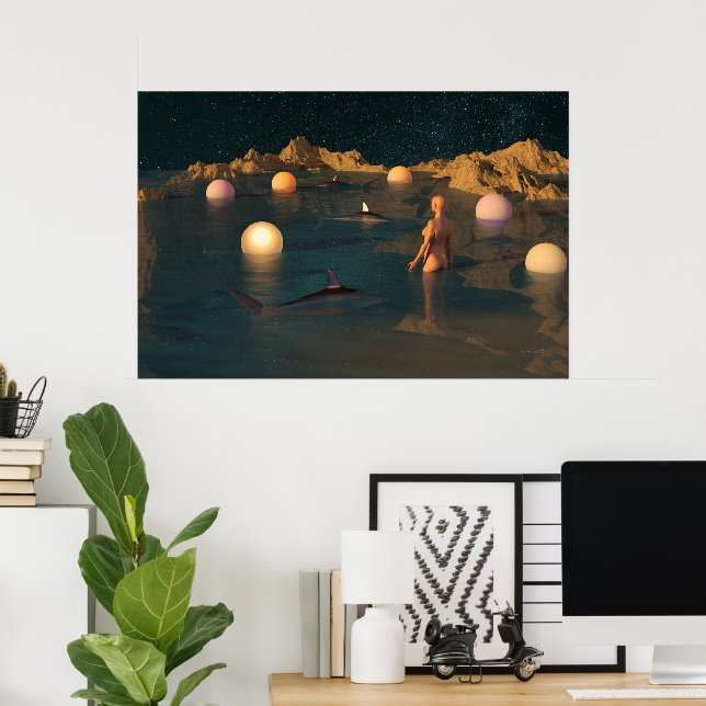 Simning i natten poster (Hemmakontoret)