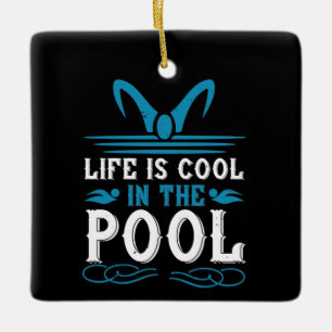 Simning - Livet är coolt i poolen Julgransprydnad Keramik
