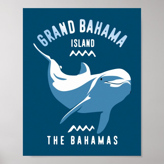 Simning med delfiner Grand Bahama Poster (Framsidan)