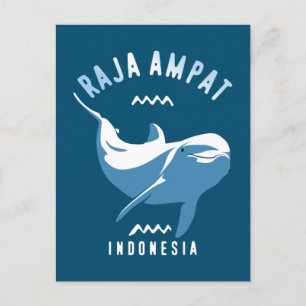 Simning med delfiner vid Raja Ampat Vykort