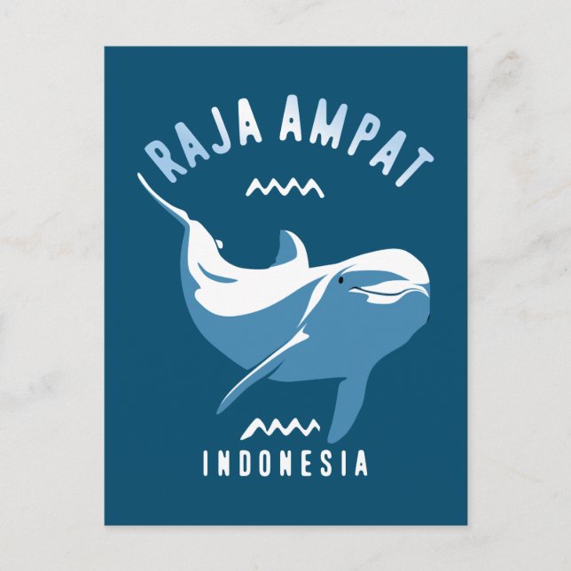 Simning med delfiner vid Raja Ampat Vykort (Framsida)