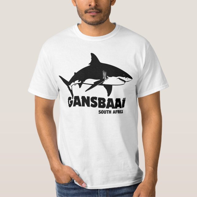 Simning med Underbara vita hajar - Gansbaai dyving T Shirt (Framsida)